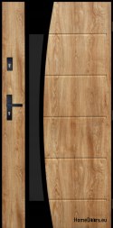 Saturn 02 porta esterna calda 72mm, 90 Rovere Turner con telaio nero