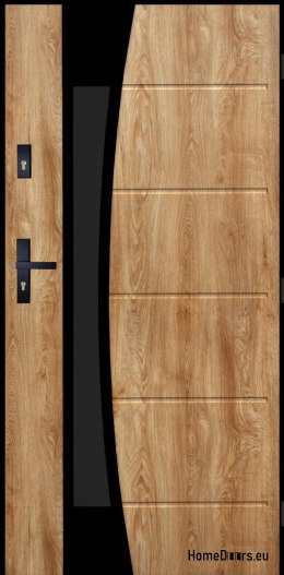 Saturn 02 porta esterna calda 72mm, 90 Rovere Turner con telaio nero