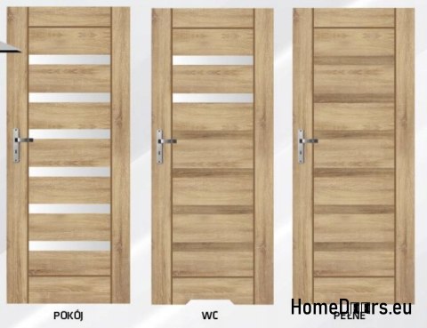 Drzwi Wewnętrzne Pokojowe Przeszklone VILA WC 90 Kolor Sonoma Drzwi Wewnętrzne Pokojowe Przeszklone VILA WC 90 Kolor Sonoma