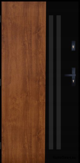 Porta Esterna PANTOR ALPINE-PASIVE 02 Sinistra 90 Rovere Dorato Spessore 72mm Caldo
