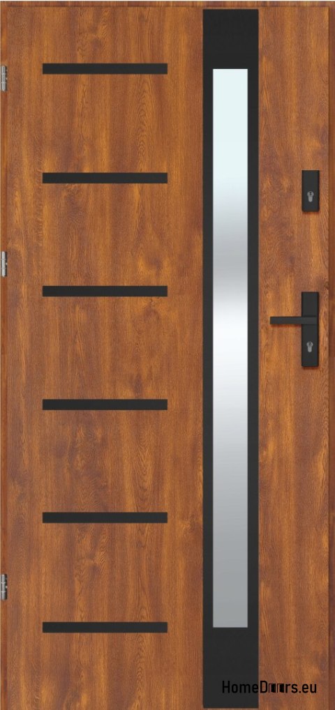 Porta da esterno REMO BLACK con specchio, SPESSORE caldo 70mm, OFF-the-SHELF, 90 L Porta da esterno REMO BLACK con specchio, SPESSORE caldo 70mm, OFF-the-SHELF, 90 L