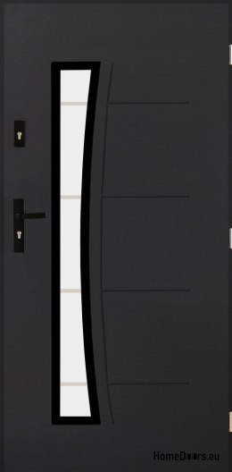 Robusta porta esterna con vetro 55mm POP 02 80 destra antracite