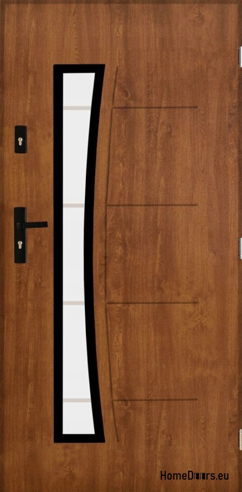 Robusta porta esterna con vetro 55mm POP 02 90 destra rovere dorato Robusta porta esterna con vetro 55mm POP 02 90 destra rovere dorato