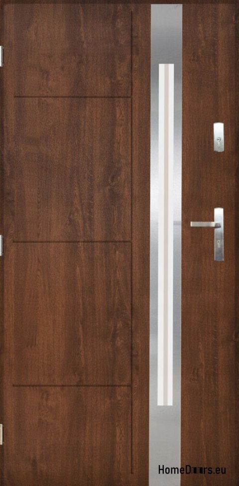 Porte esterne Acciaio lucido 55mm Sonata 03 90 sinistra noce Porte esterne Acciaio lucido 55mm Sonata 03 90 sinistra noce