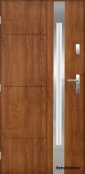 Porta Esterna in Acciaio Lucido 55mm Sonata 03 90 Sinistra Rovere Dorato