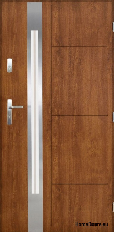 Porta Esterna in Acciaio Lucido 55mm Sonata 03 90 Destra Rovere Dorato Porta Esterna in Acciaio Lucido 55mm Sonata 03 90 Destra Rovere Dorato