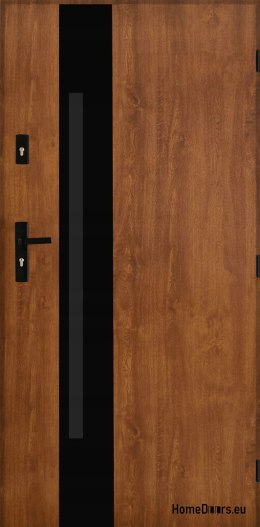 Porta esterna in acciaio lucido 55mm Tango 04 80 destra rovere dorato