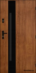 Porta Esterna in Acciaio Lucido 55mm Tango 04 90 Destra Rovere Dorato
