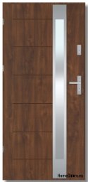 Porta da esterno BREMA INOX con specchio unidirezionale, SPESSORE 70mm, PRONTA ALL'USO, 90 L