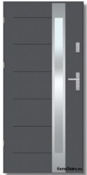 Porta da esterno BREMA INOX con specchio unidirezionale, SPESSORE 70mm, PRONTA ALL'USO, 90 L