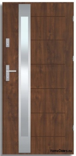 Porta per esterni BREMA INOX con specchio unidirezionale, SPESSORE 70mm, PRONTA ALL'USO, 90 P