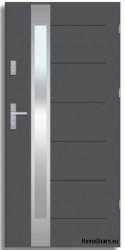 Porta per esterni BREMA INOX con specchio unidirezionale, SPESSORE 70mm, PRONTA ALL'USO, 90 P