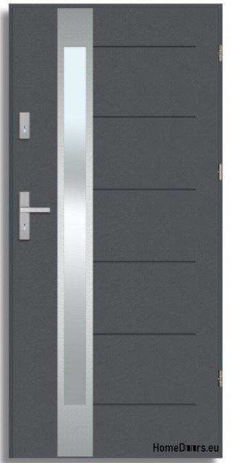 Porta per esterni BREMA INOX con specchio unidirezionale, SPESSORE 70mm, PRONTA ALL'USO, 90 P