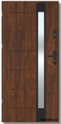 Porta da esterno BREMA NERO con specchio unidirezionale, SPESSORE 70mm, OFF-the-SHELF, 90 L