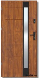 Porta da esterno BREMA NERO con specchio unidirezionale, SPESSORE 70mm, OFF-the-SHELF, 90 L