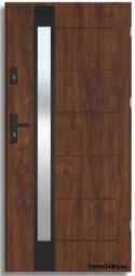 Porta da esterno BREMA NERO con specchio unidirezionale, SPESSORE 70mm, OFF-the-SHELF, 90 P