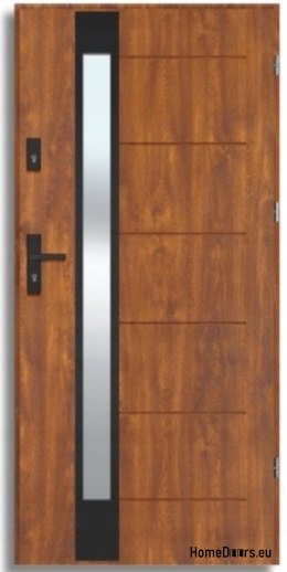 Porta da esterno BREMA NERO con specchio unidirezionale, SPESSORE 70mm, OFF-the-SHELF, 90 P