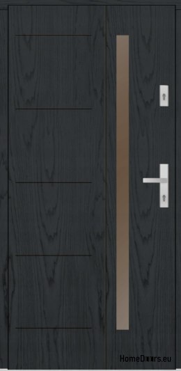 Porta esterna in legno Almeria 68 mm caldo 90 Sinistra antracite, PRONTO PER IL MAGAZZINO