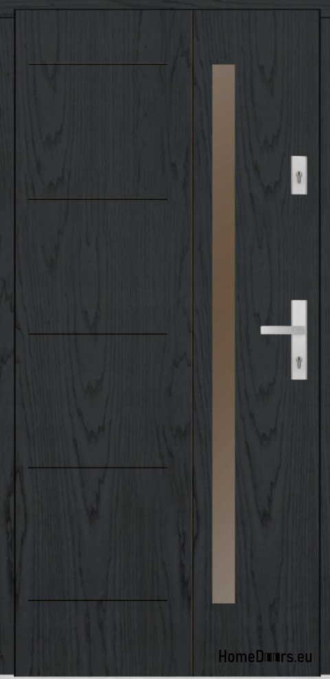 Porta esterna in legno Almeria 68 mm caldo 90 Sinistra antracite, PRONTO PER IL MAGAZZINO