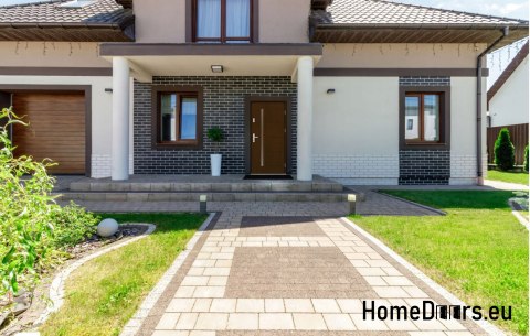 Porta esterna in legno Almeria 68 mm caldo 90 Noce sinistro, DISPONIBILE