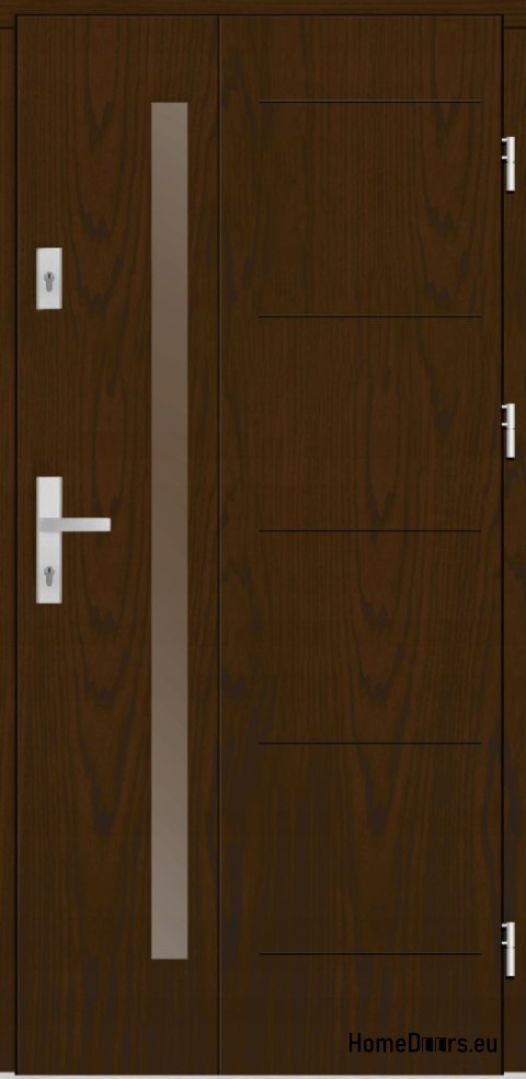 Porta esterna in legno Almeria 68 mm caldo 90 Destra noce OFF STOCK
