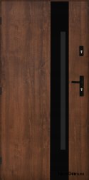 Porta esterna Acciaio lucido 55mm Tango 04 90 sinistra noce