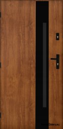 Porte esterne in acciaio lucido 55mm Tango 04 90 sinistra rovere dorato