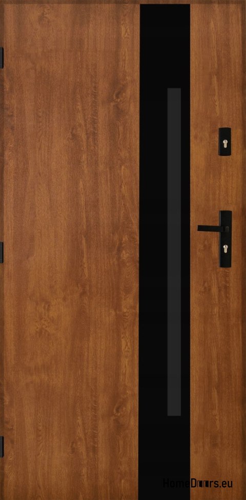 Porte esterne in acciaio lucido 55mm Tango 04 90 sinistra rovere dorato