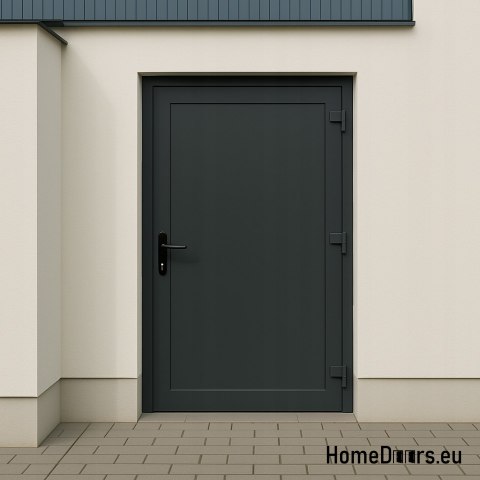 DRZWI ZEWNĘTRZNE TECHNICZNE GOSPODARCZE PCV 100X205 cm ANTRACYT PRAWE