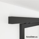 Drzwi przesuwne 90 Loft 3S szklane stalowe czarne z szybami od ręki