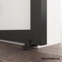 Drzwi przesuwne 90 Loft 3S szklane stalowe czarne z szybami od ręki