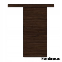 Porta scorrevole montata a parete ALFA + sistema scorrevole BIRCH FATHERS DARK 85