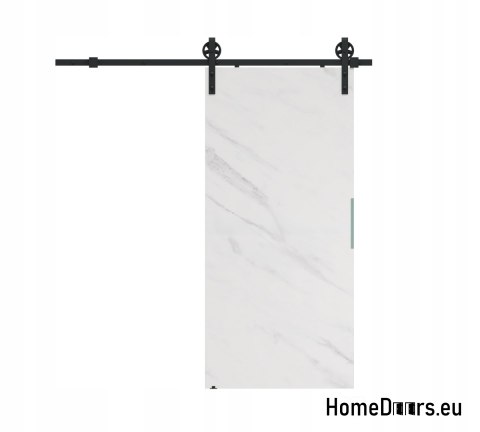 Porta scorrevole 70 montato a parete ALFA LOFT A 04 Marble White74+sistema scorrevole