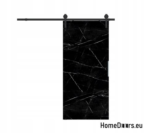 Porta scorrevole 70 sistema scorrevole montato a parete ALFA LOFT P01 Black Marble74+sistema scorrevole