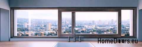 Finestra scorrevole con balcone HSL 200 x 210 cm Bianco sinistro caldo