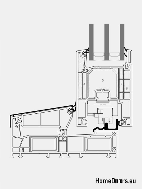 Finestra scorrevole con balcone HSL 200 x 210 cm Bianco sinistro caldo