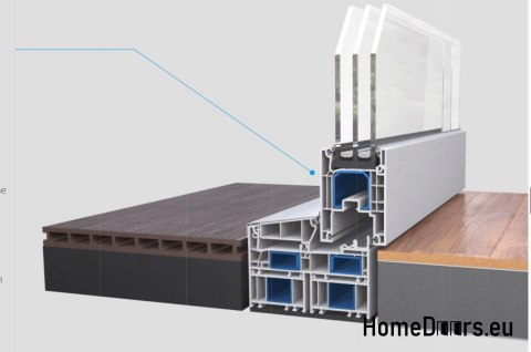 Porta scorrevole del balcone HSL 200x210cm Anthracite calda a sinistra