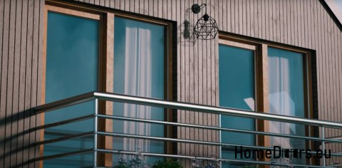 Porta scorrevole del balcone HSL 200x210cm Anthracite calda a sinistra