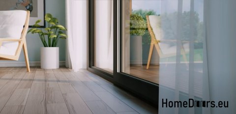 Porta scorrevole del balcone HSL 200x210cm Anthracite calda a sinistra