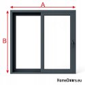 Porta scorrevole del balcone HSL 200x210cm Anthracite calda a sinistra