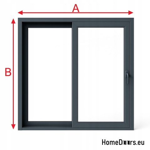 Porta scorrevole del balcone HSL 200x210cm Anthracite calda a sinistra