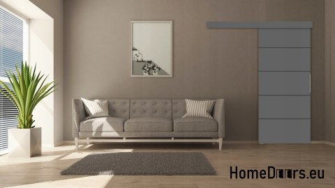 Drzwi przesuwne 70 naścienne ALFA dąb Artisan 74 + system przesuwny-Grube