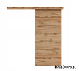 Sistema scorrevole a porta 70 montato a parete ALFA oak wotan 74+