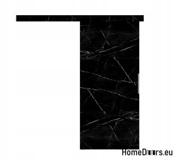 Porta scorrevole 70 sistema scorrevole ALFA in marmo nero 74+ a parete Spesso