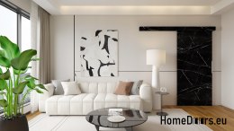 Porta scorrevole 70 sistema scorrevole ALFA in marmo nero 74+ a parete Spesso