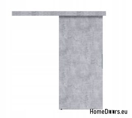 Porta scorrevole 80 cemento ALFA 85 montato a parete + sistema scorrevole