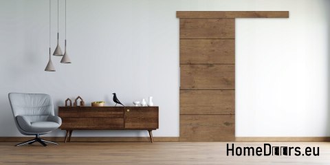 Porta scorrevole montata a parete 80 ALFA Wotan Oak 85 + sistema scorrevole spesso