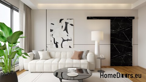 Sistema scorrevole 80 a parete ALFA marmo nero 85+