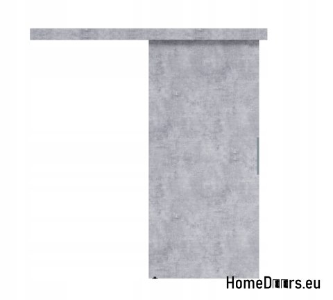 Sistema scorrevole a porta 90 in cemento ALFA 95+ montato a parete