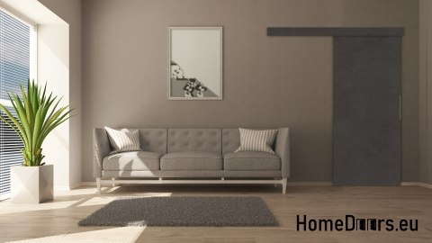 Porta scorrevole 90 ALFA oak lancelot 95 montata a parete + sistema scorrevole